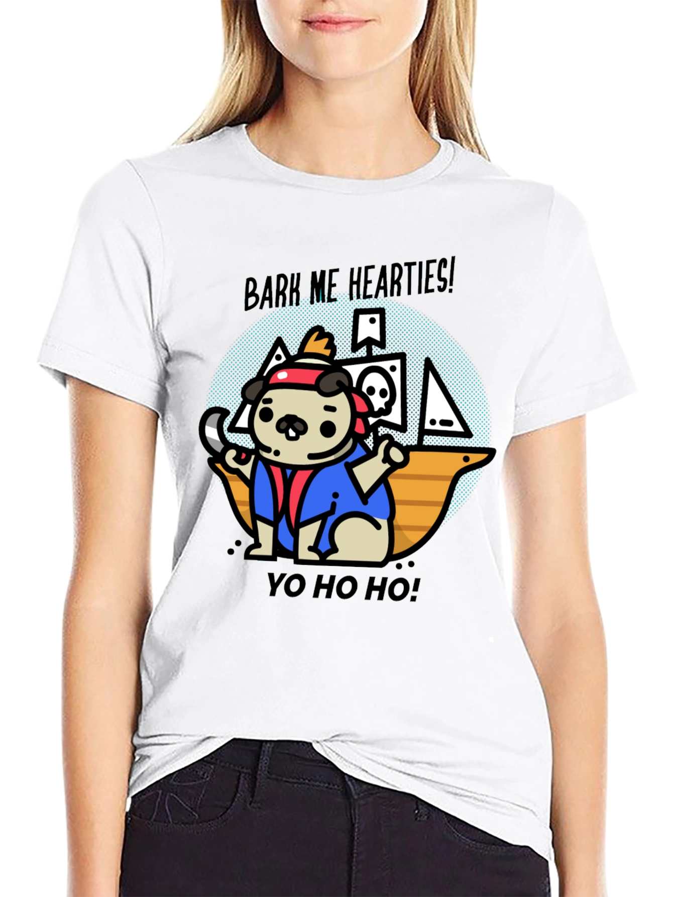 Pirate Pug T-Shirt - Bark Me Hearties!