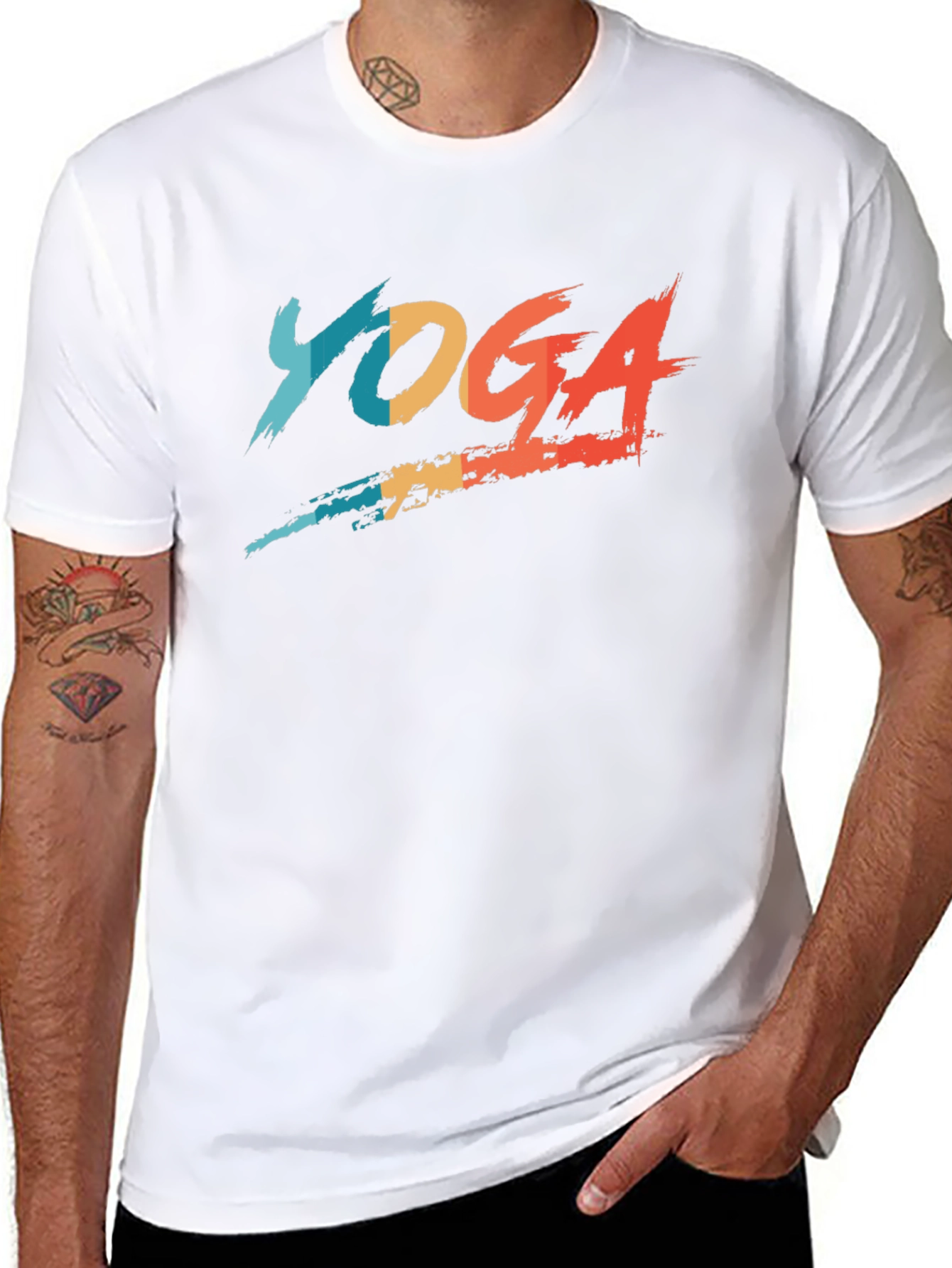 Yoga Graphic Black T-Shirt - Mens Casual Tee