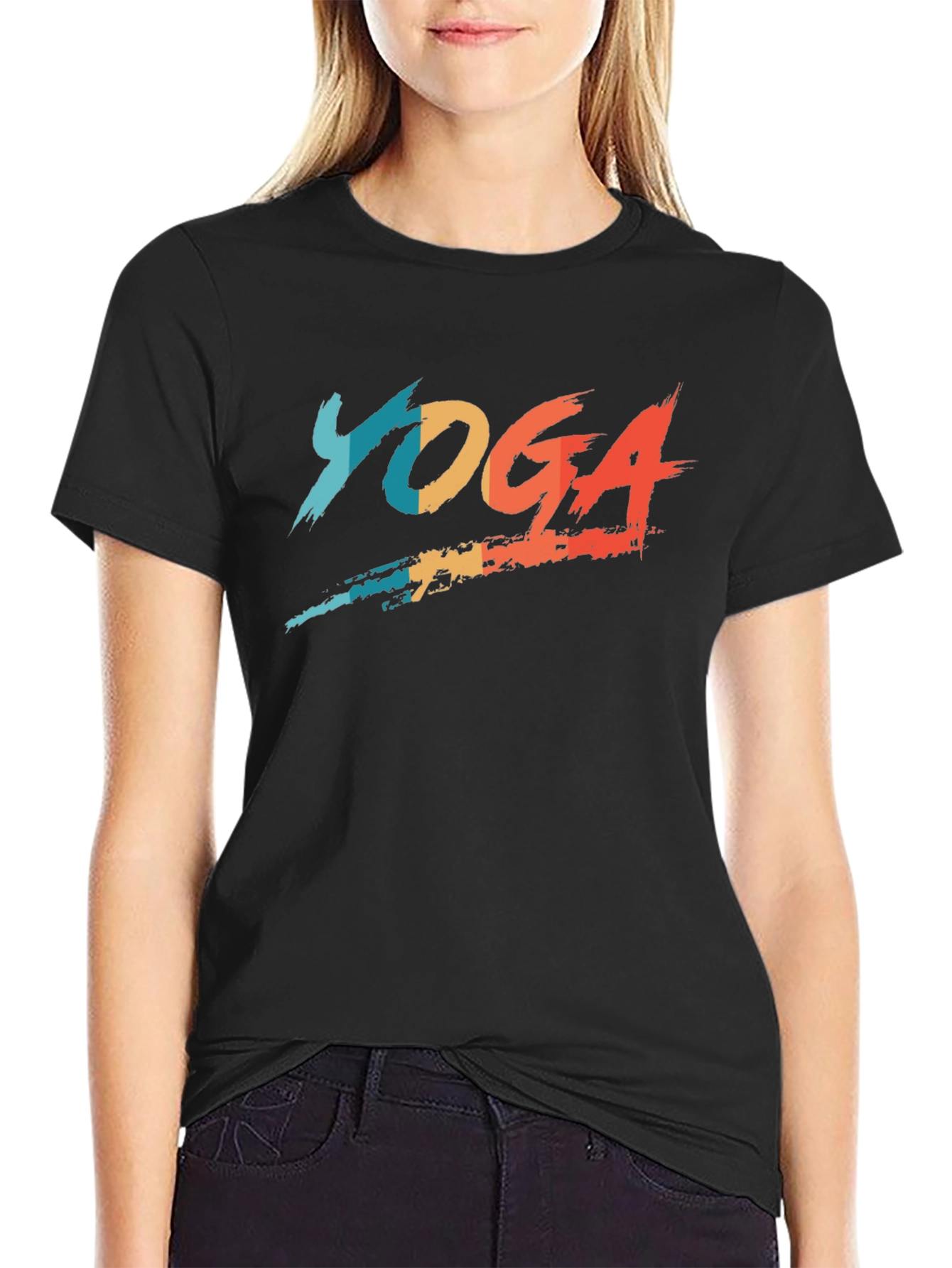 Yoga Graphic Black T-Shirt - Mens Casual Tee