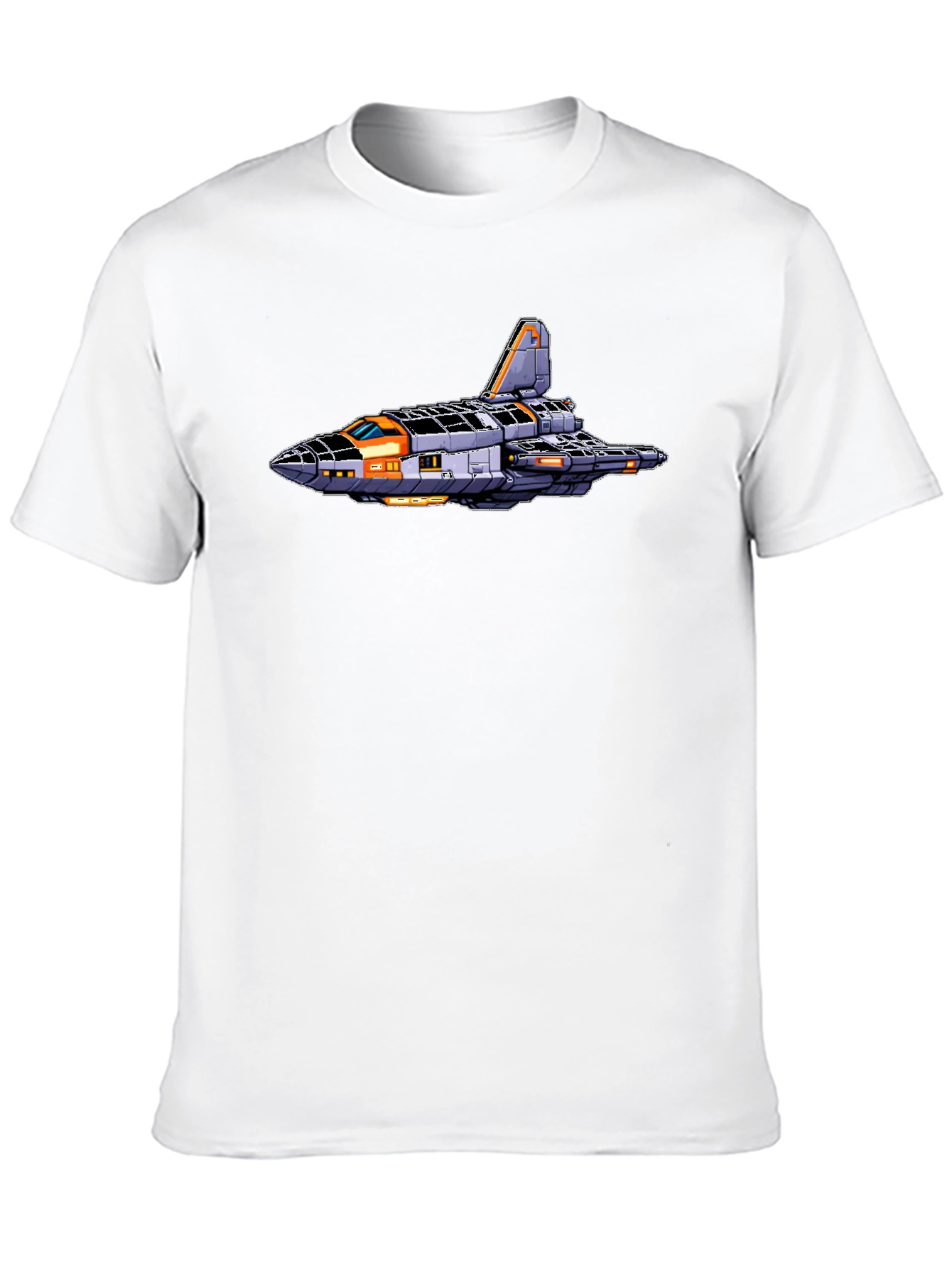 Sci-Fi Spaceship Graphic Tee - Retro Style