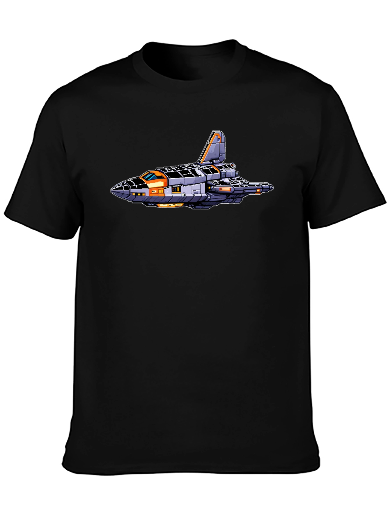 Sci-Fi Spaceship Graphic Tee - Retro Style