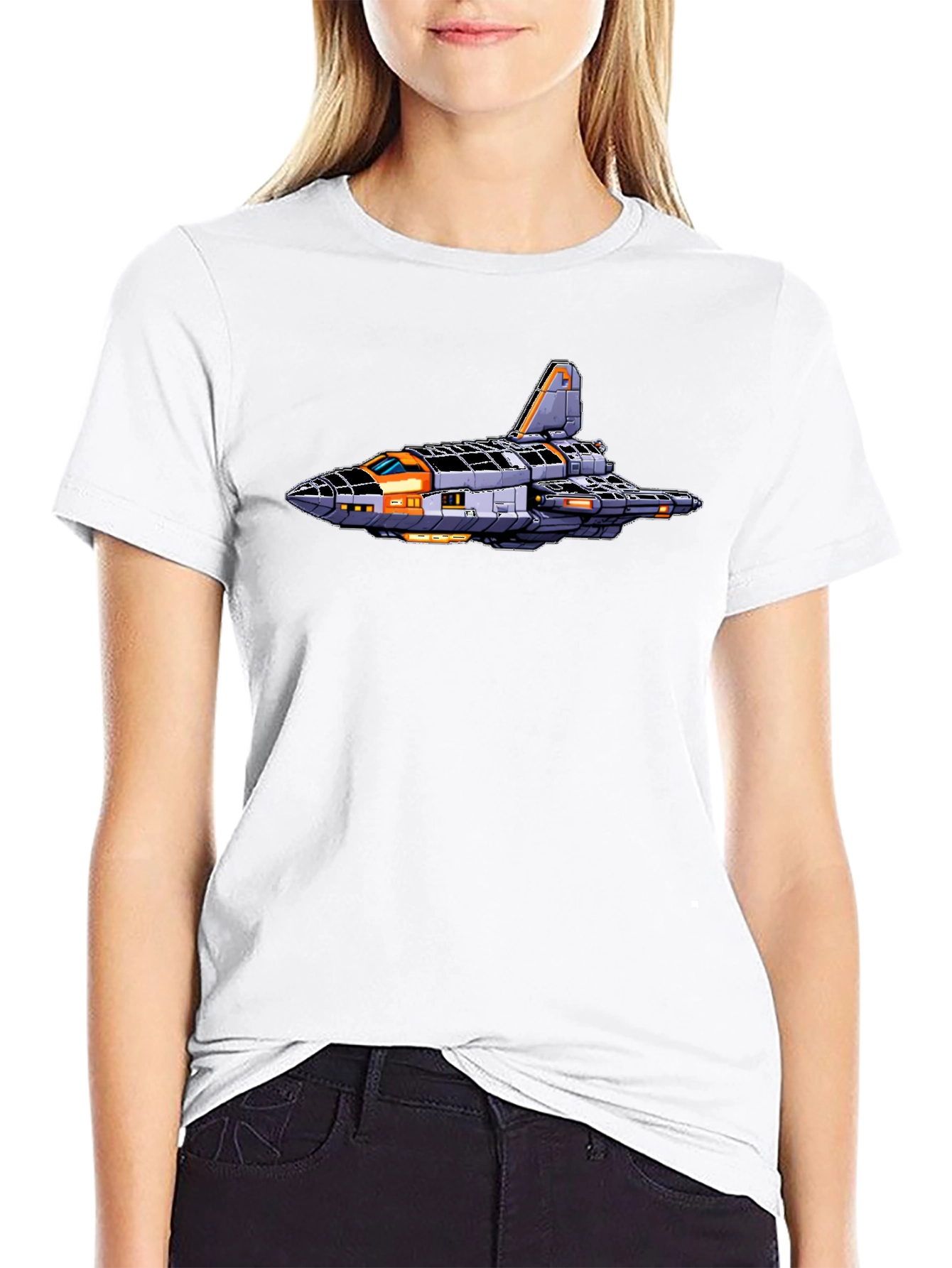 Sci-Fi Spaceship Graphic Tee - Retro Style