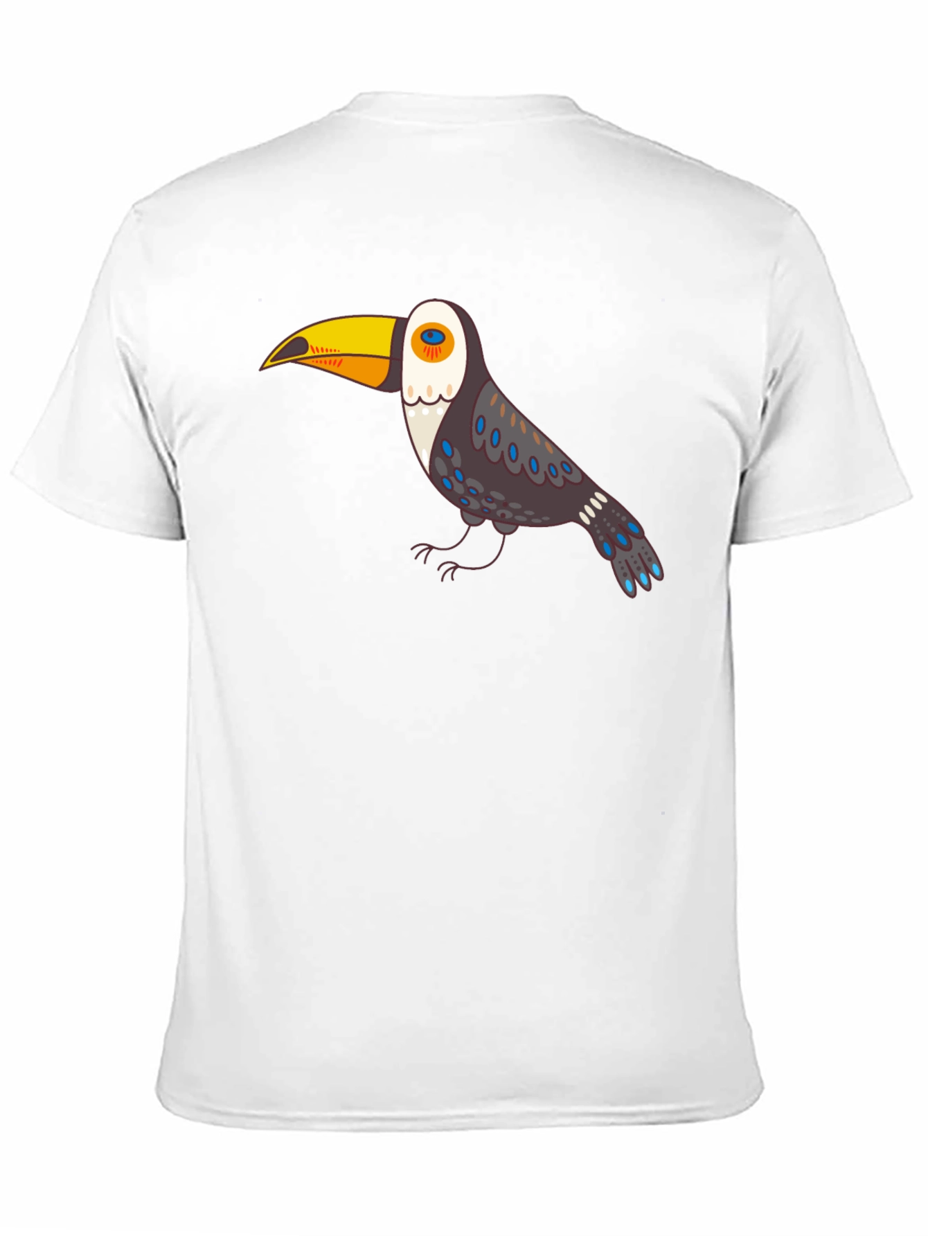 Toucan Graphic Tee - Black Cotton Casual Shirt