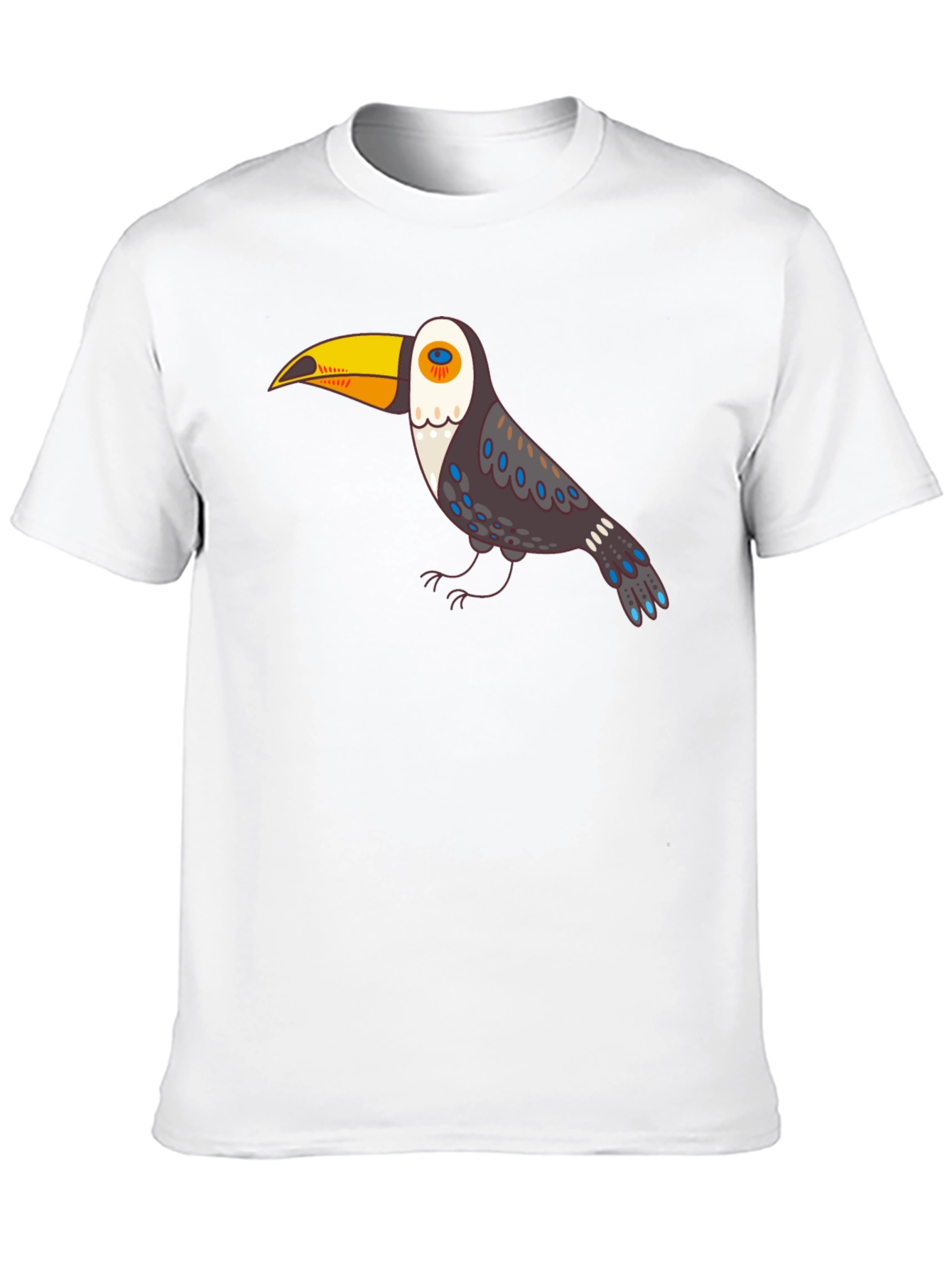 Toucan Graphic Tee - Black Cotton Casual Shirt