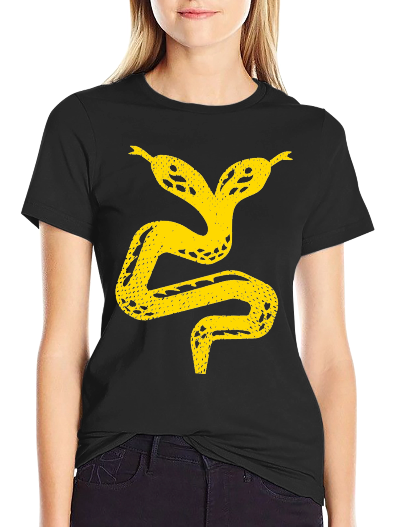 Two-Headed Snake Graphic Tee - Black
