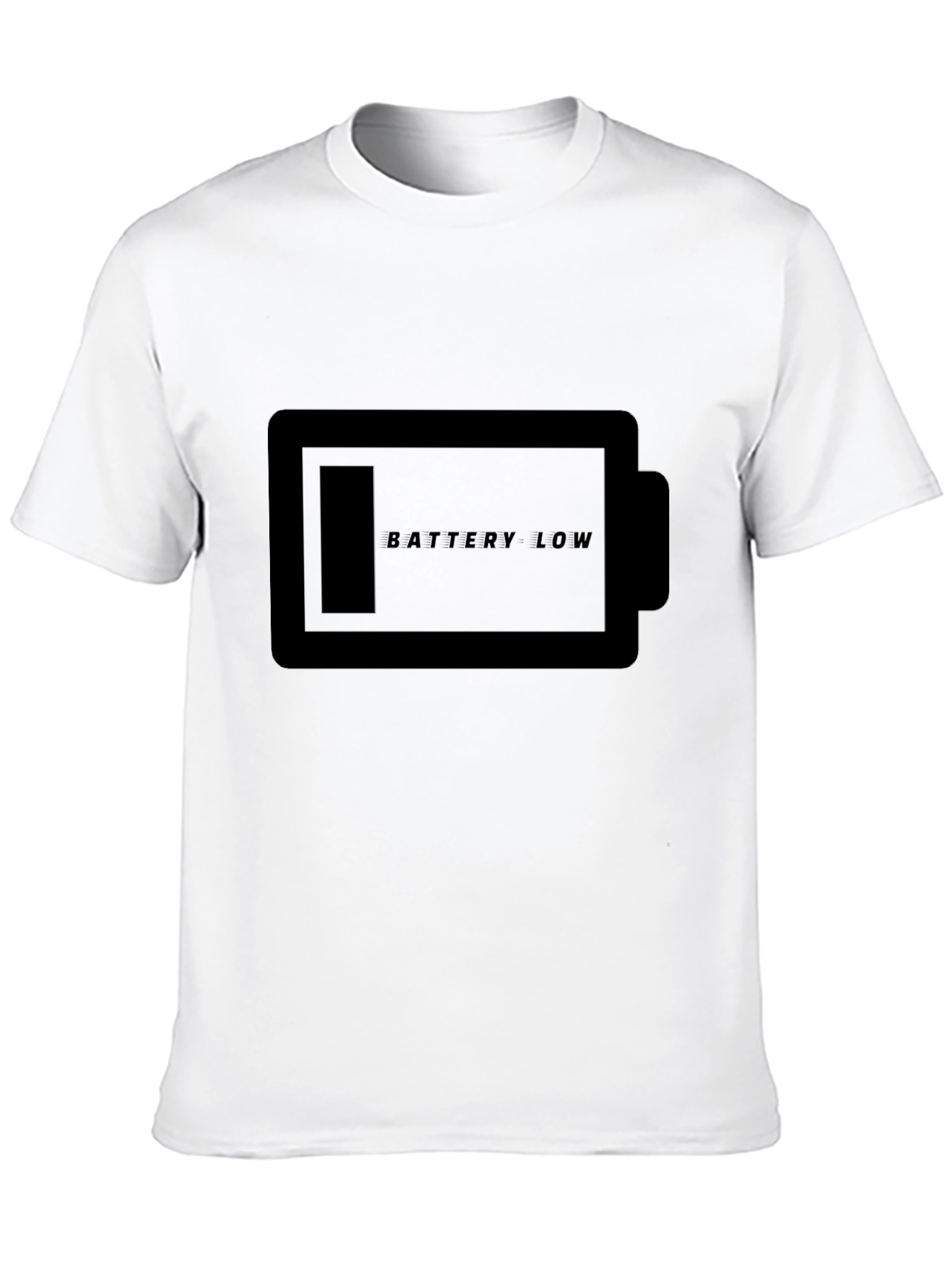 Battery Low Graphic Black T-Shirt