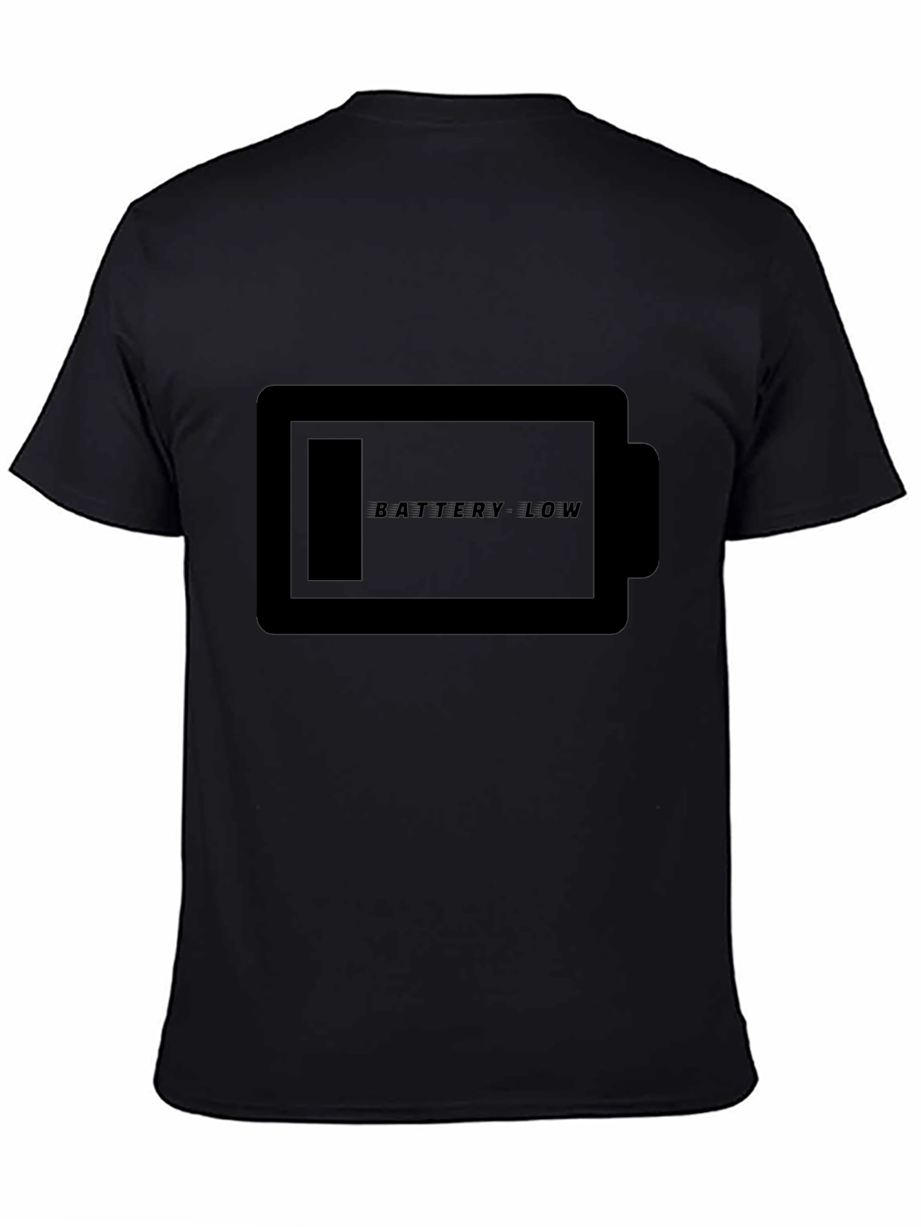 Battery Low Graphic Black T-Shirt
