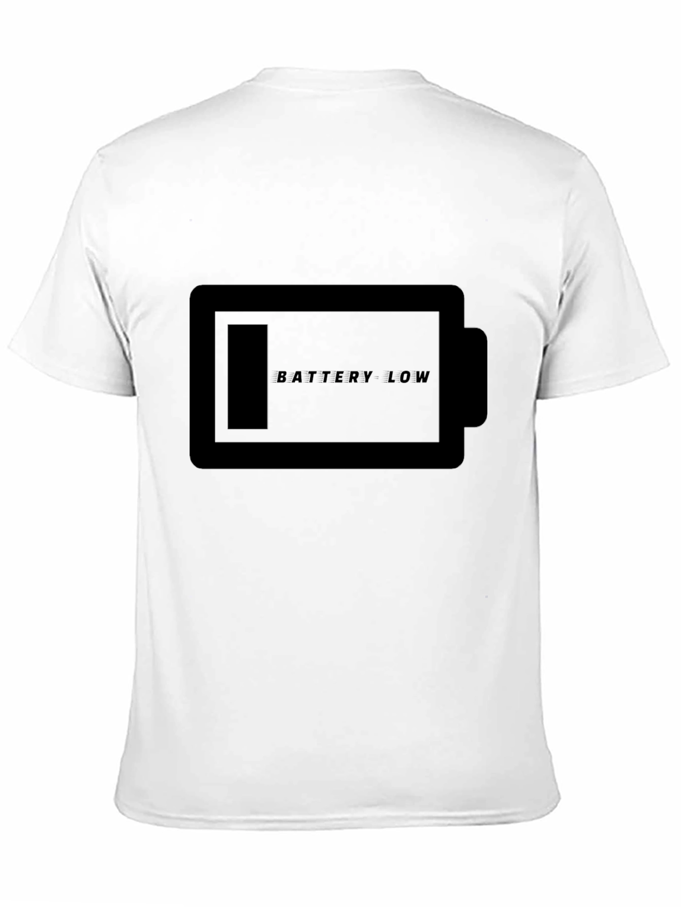 Battery Low Graphic Black T-Shirt