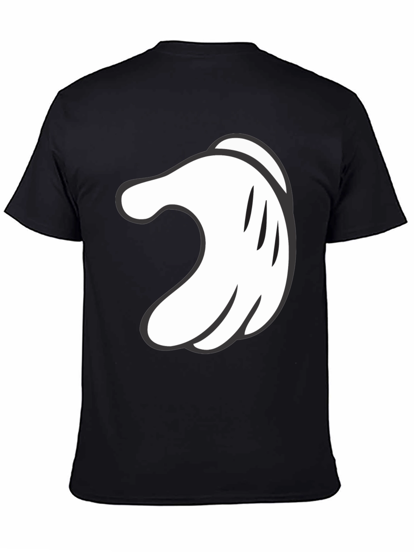 Mickey Hand Black Tee - Cartoon Glove Graphic T-Shirt