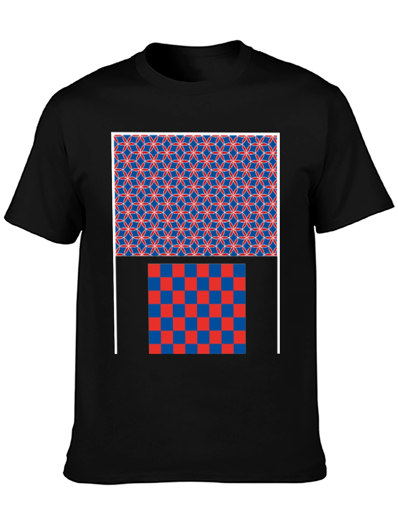 Geometric Pattern Graphic Print Black T-Shirt