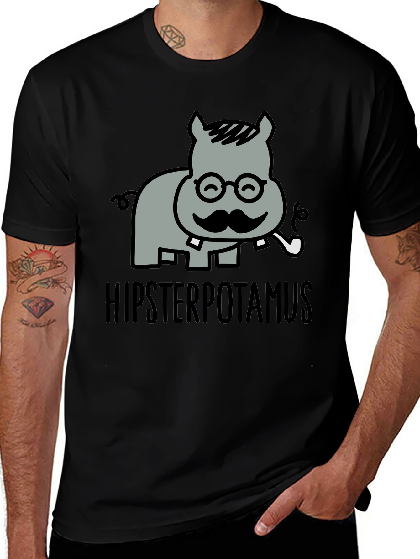 Hipsterpotamus Graphic T-Shirt