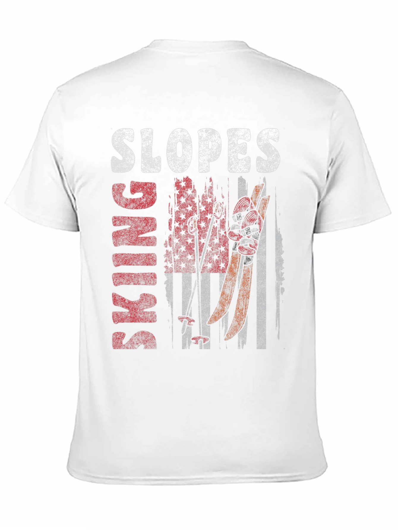 Skiing Slopes Graphic Tee - Black Cotton Blend
