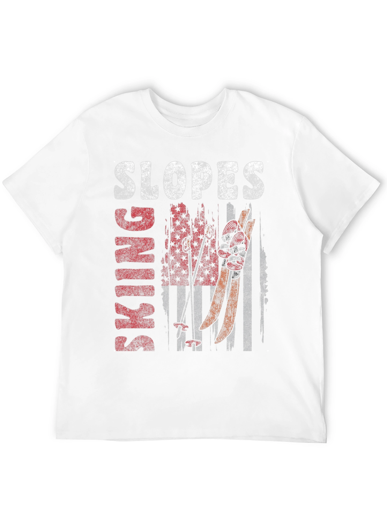 Skiing Slopes Graphic Tee - Black Cotton Blend