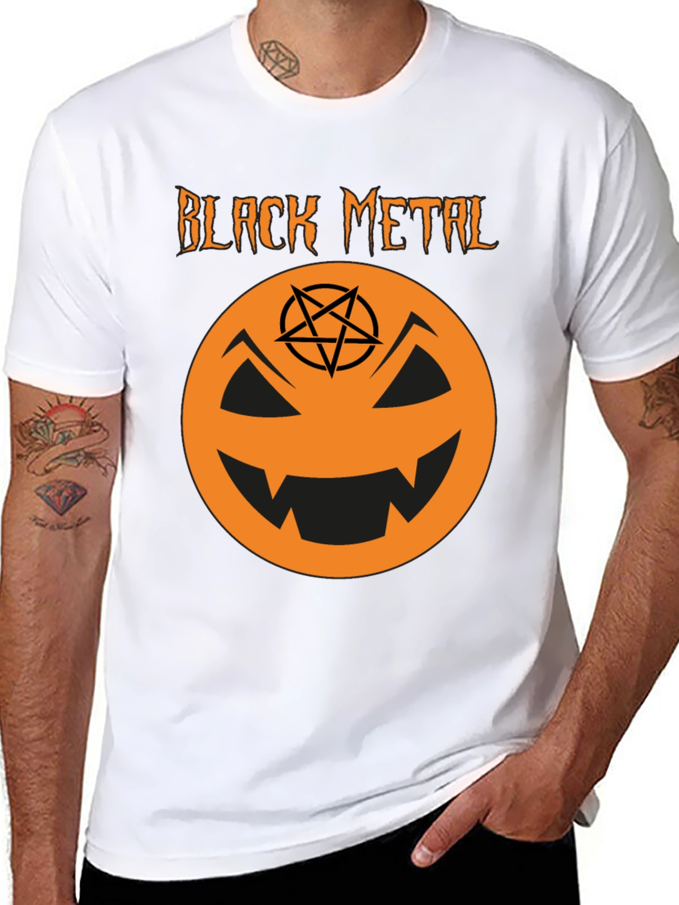 Black Metal Halloween Pumpkin T-Shirt