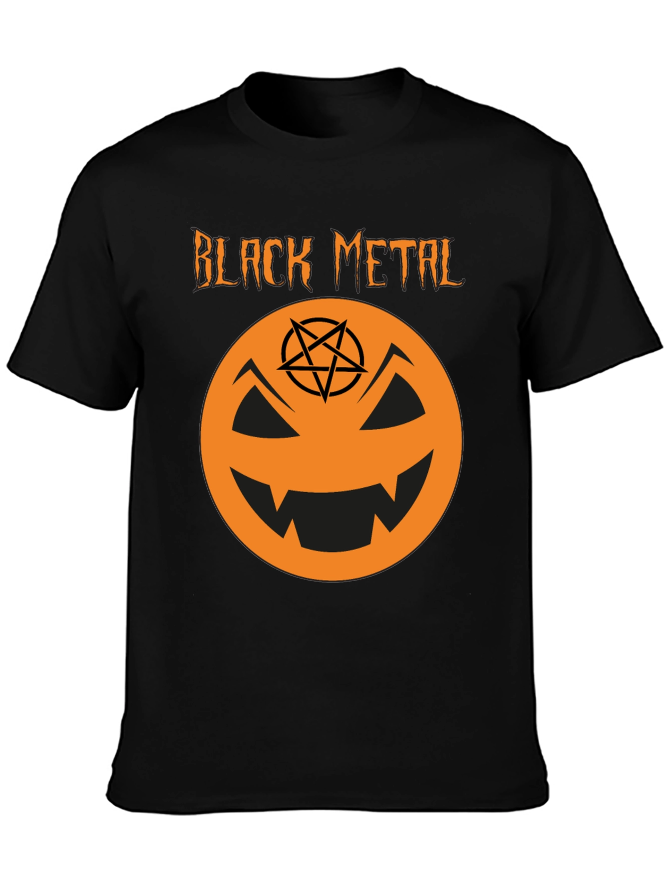 Black Metal Halloween Pumpkin T-Shirt