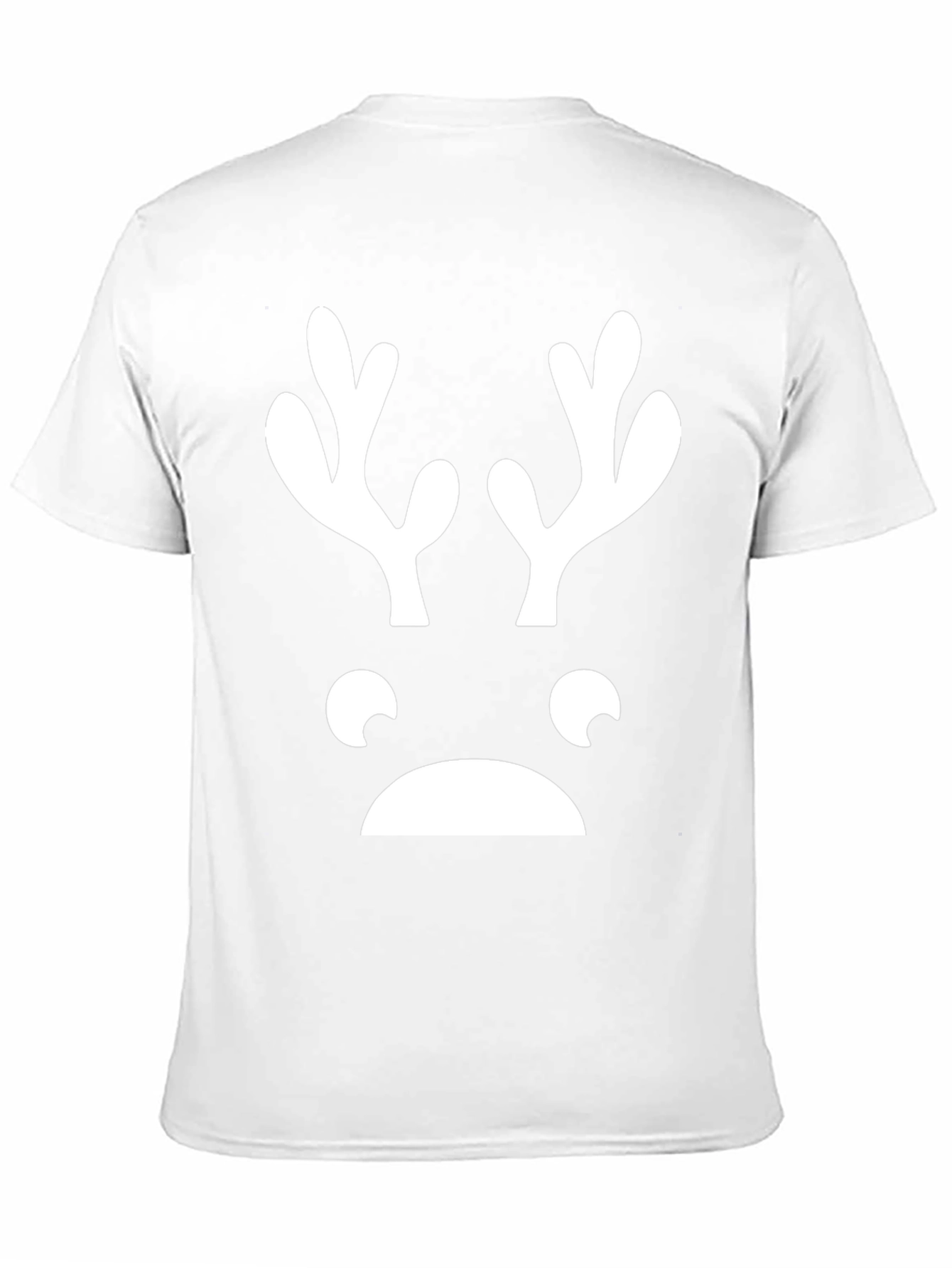 Funny Reindeer Face Graphic Tee - Black T-Shirt