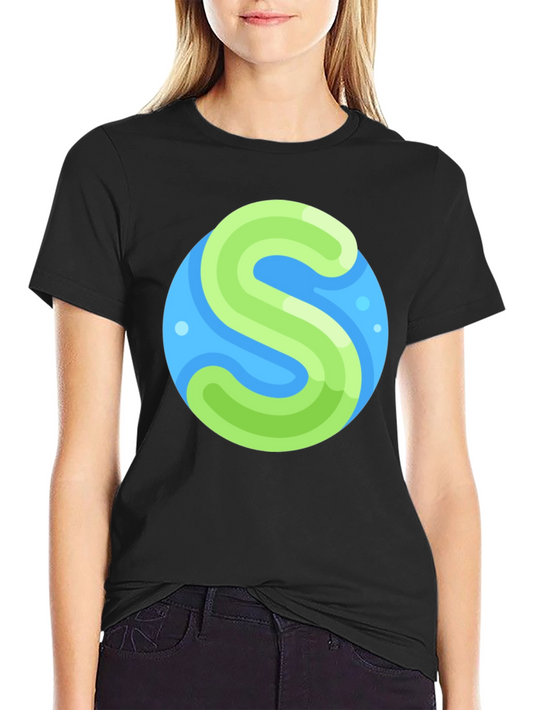 Abstract S Graphic Black T-Shirt