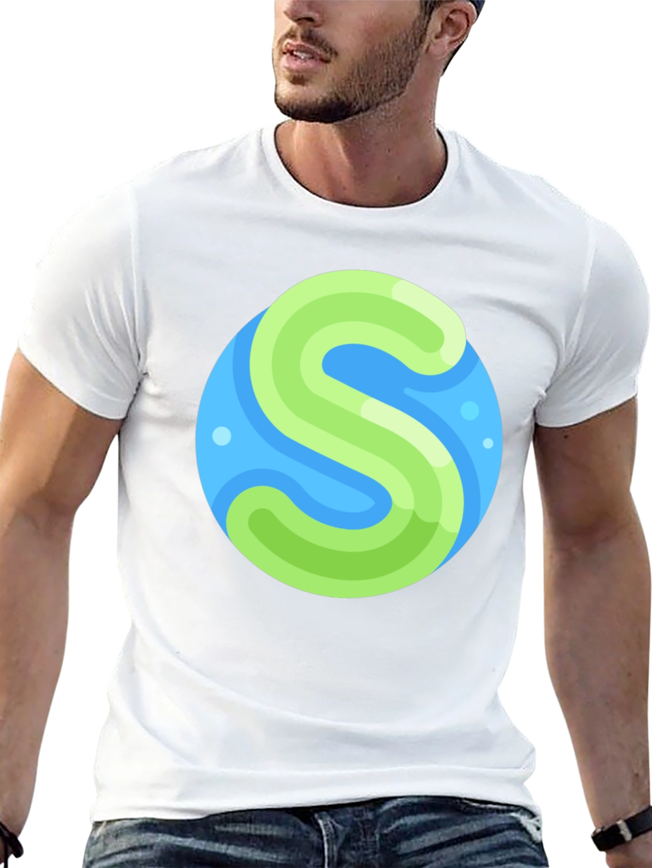 Abstract S Graphic Black T-Shirt