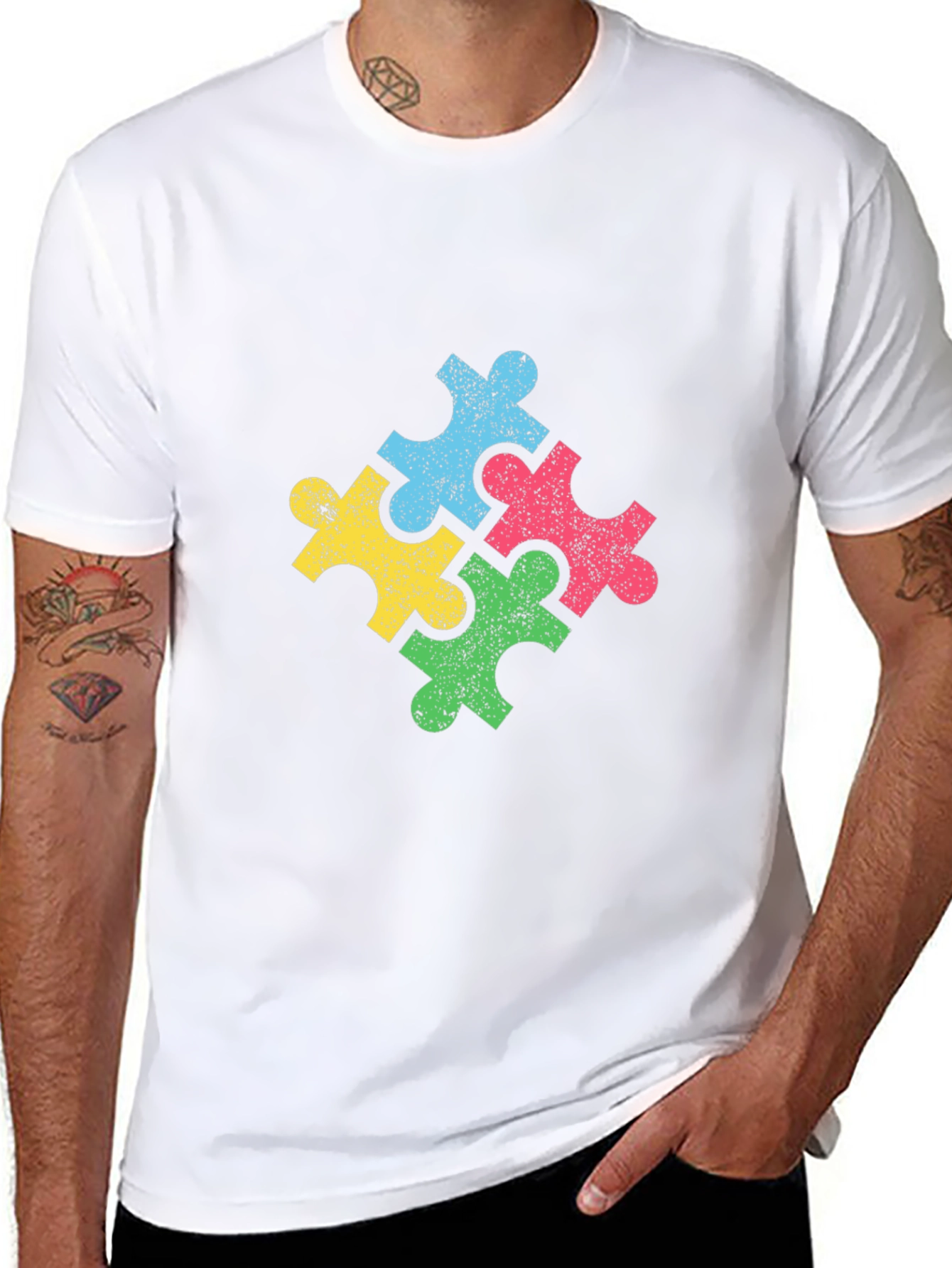 Autism Awareness Puzzle Piece Graphic Tee