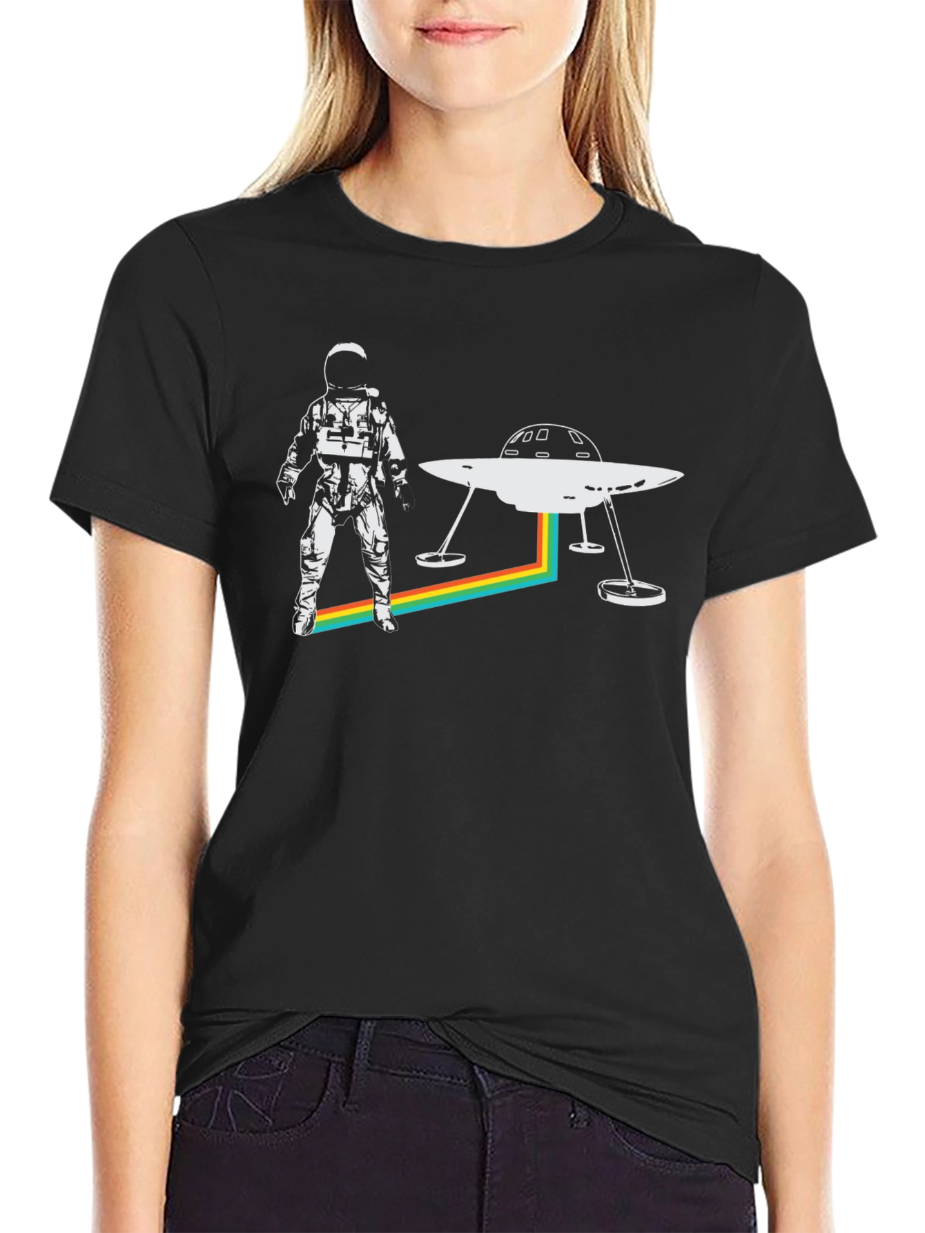 Retro Spaceman UFO Graphic Tee