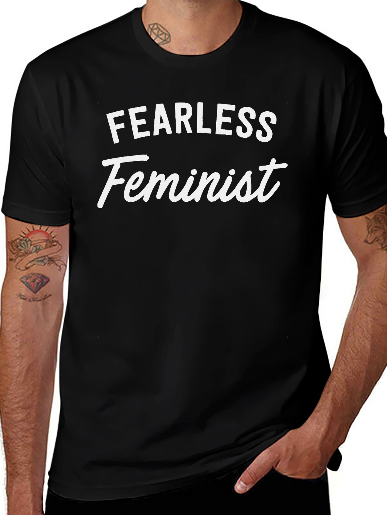 Fearless Feminist Black Graphic Tee