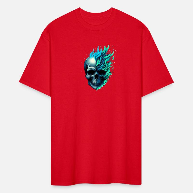 Magic Flaming Green Blue Skull 2