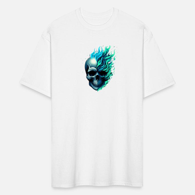 Magic Flaming Green Blue Skull 2