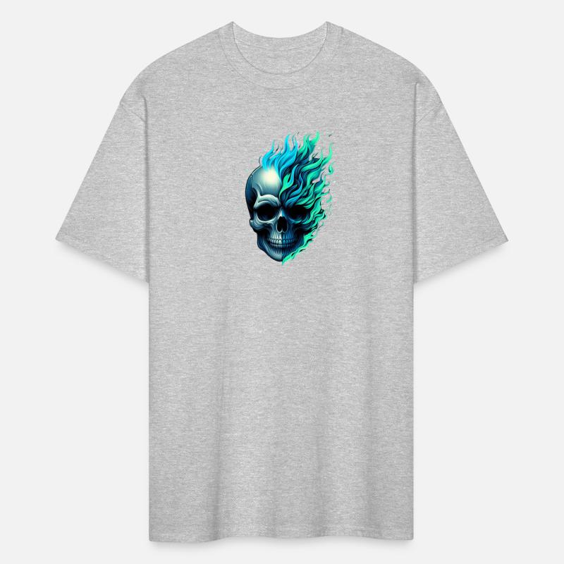 Magic Flaming Green Blue Skull 2
