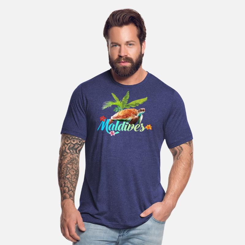 Maldives Seaturtle Flowers Palms Vacation Souvenir