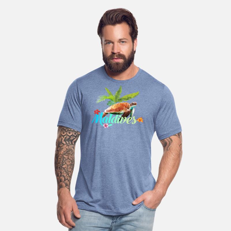 Maldives Seaturtle Flowers Palms Vacation Souvenir
