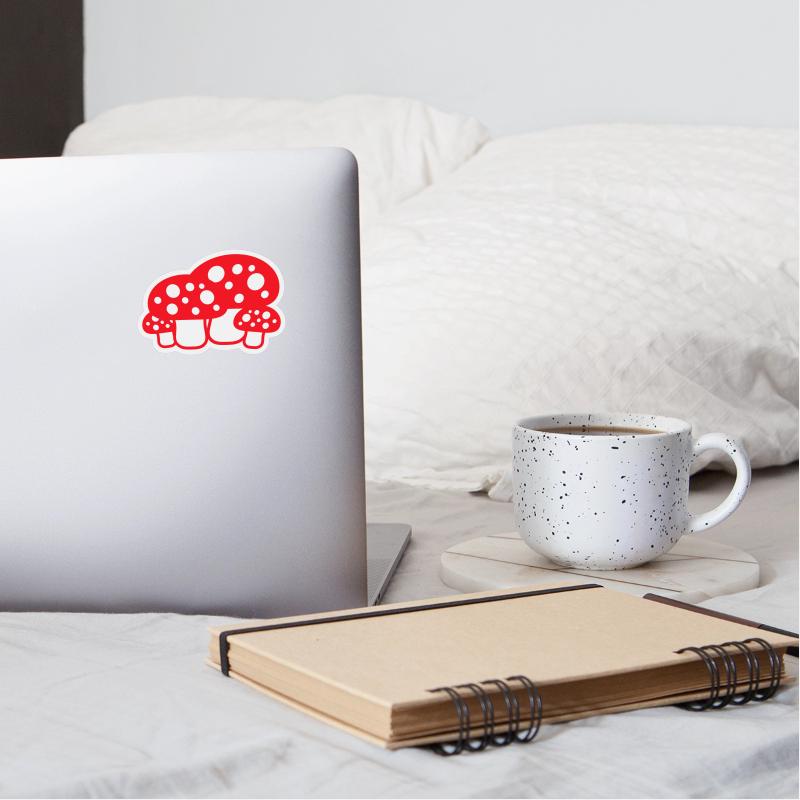 Many Mushrooms Red Dots Pattern Fly Agaric Fungus