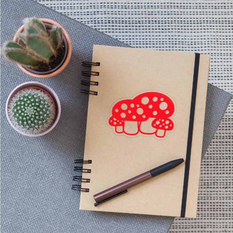 Many Mushrooms Red Dots Pattern Fly Agaric Fungus