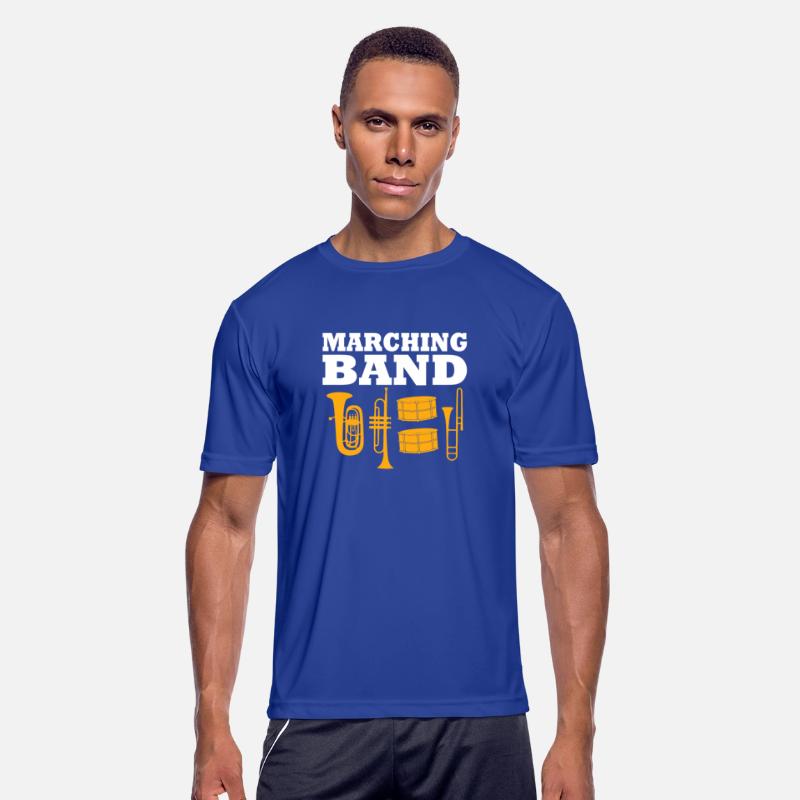 Marching Band Slogan with brass instruments