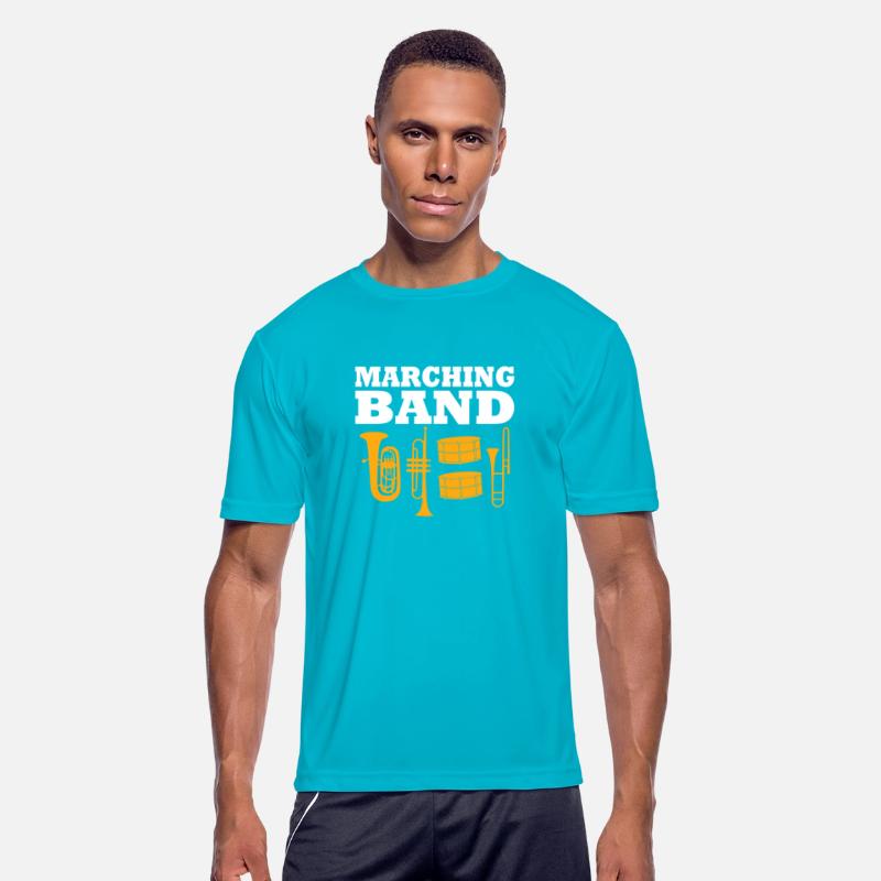 Marching Band Slogan with brass instruments