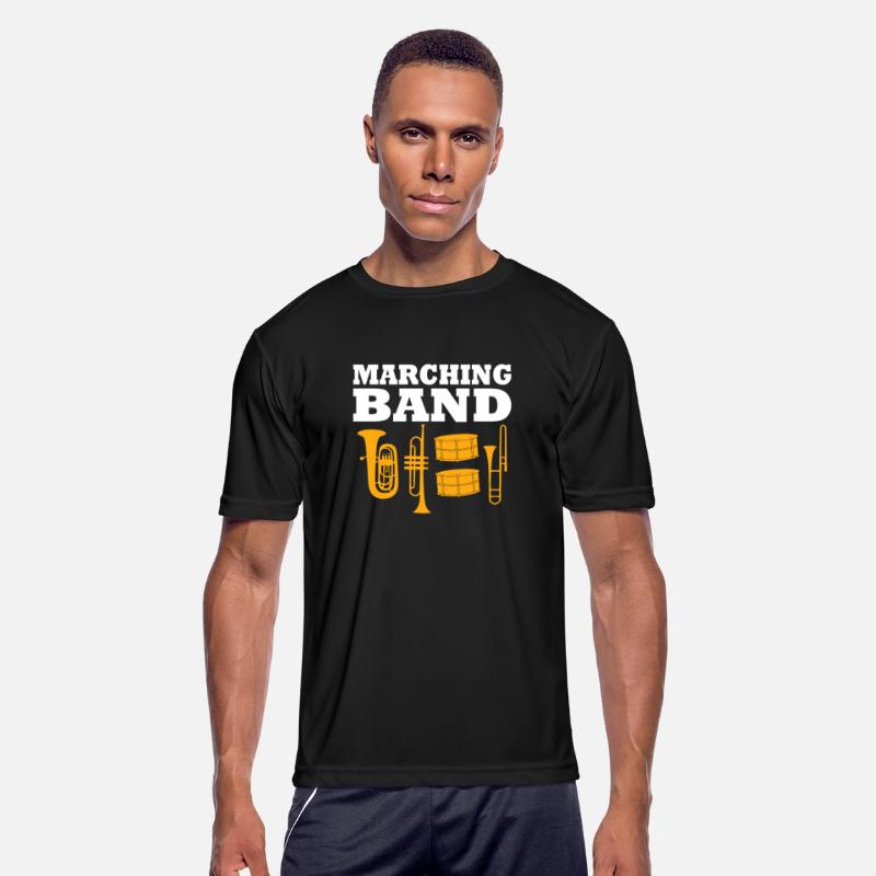 Marching Band Slogan with brass instruments