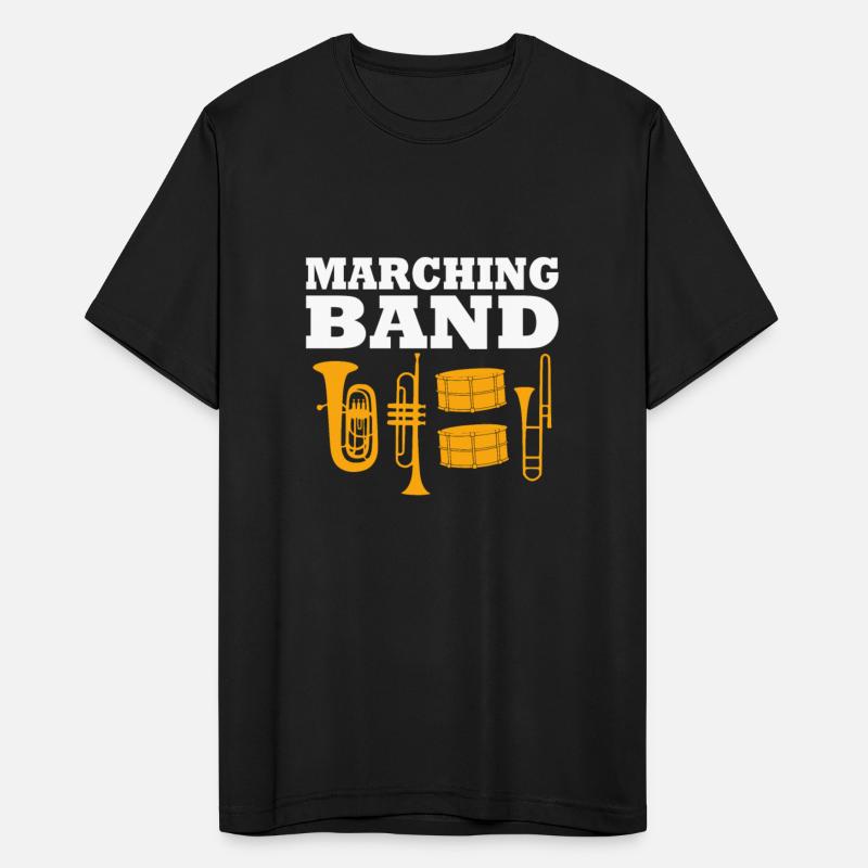 Marching Band Slogan with brass instruments