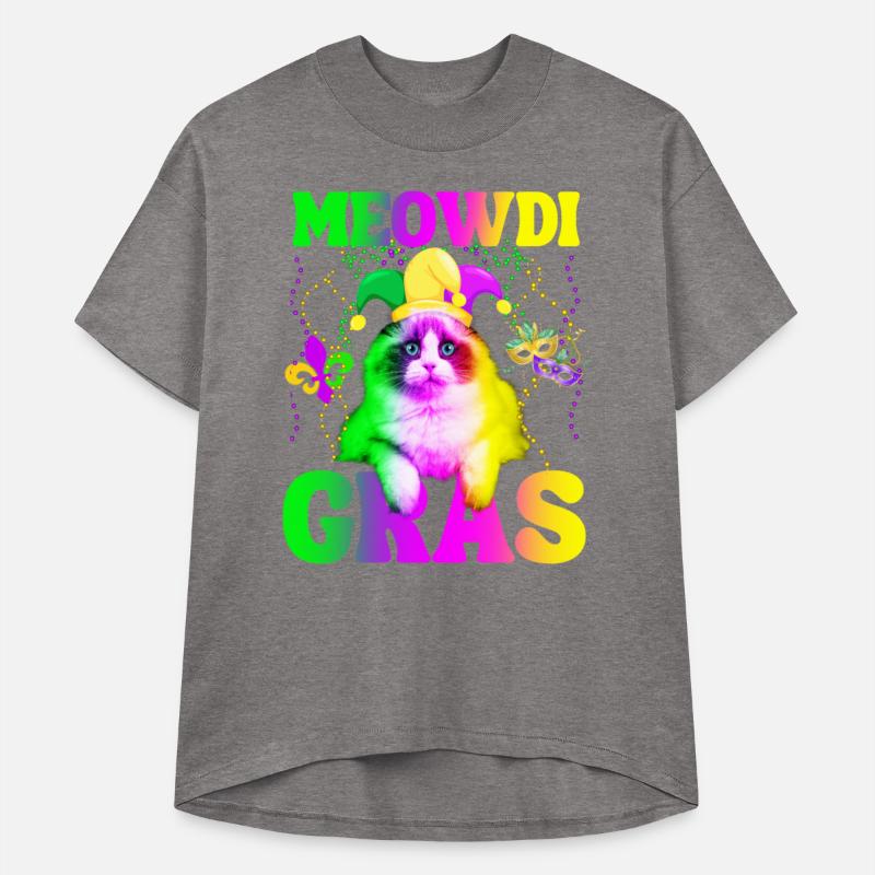 Mardi Gras Cat Jester & Beads Carnival Parade pun