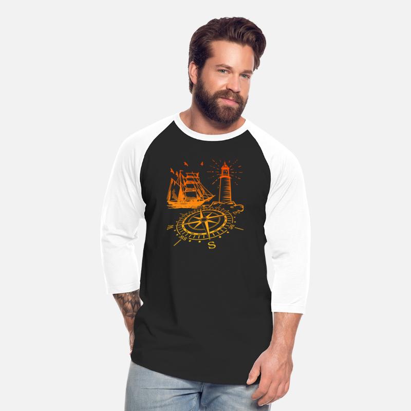 Maritim lighthouse compass sailing ship north
