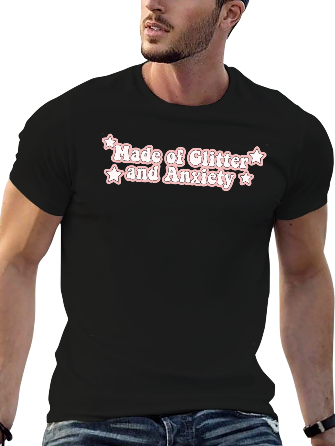Glitter and Anxiety Black T-Shirt