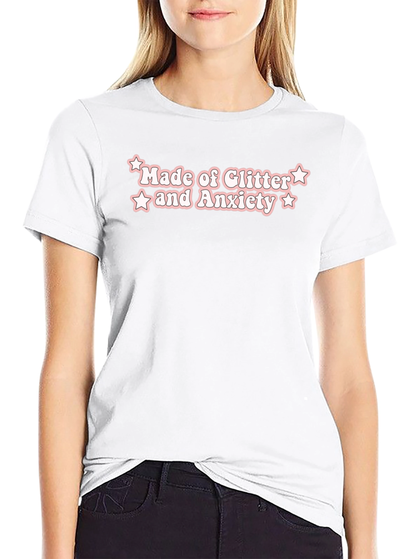 Glitter and Anxiety Black T-Shirt