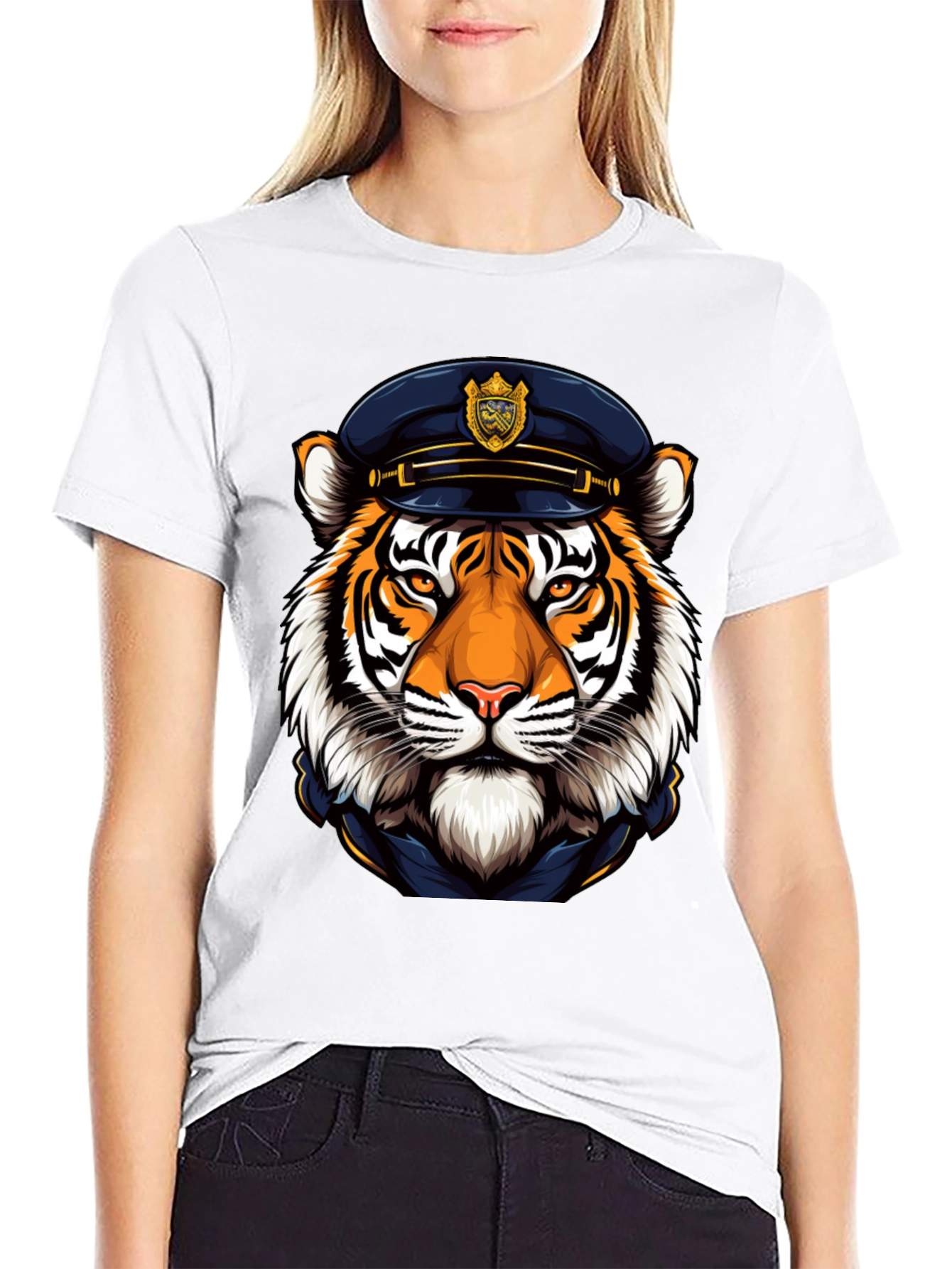Tiger Cop T-Shirt - Cool Animal Graphic Tee