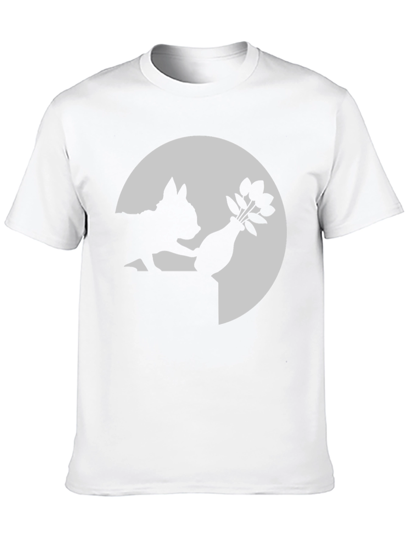 Silhouette Cat & Flowers Graphic Tee - Black