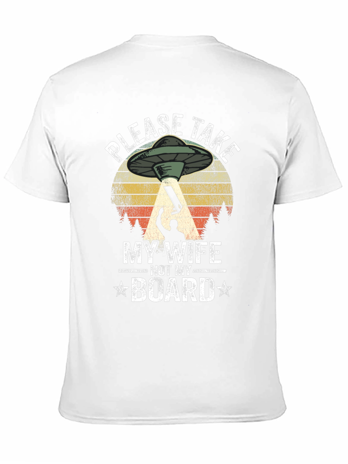 Funny Alien UFO Abduction Mens Graphic T-Shirt