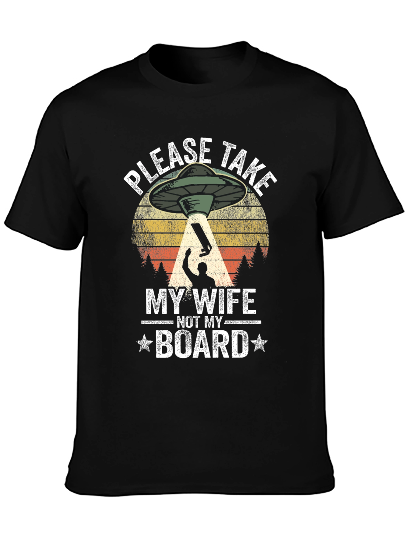 Funny Alien UFO Abduction Mens Graphic T-Shirt