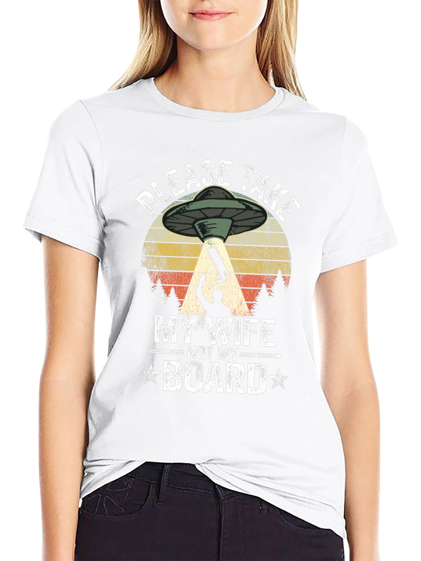 Funny Alien UFO Abduction Mens Graphic T-Shirt