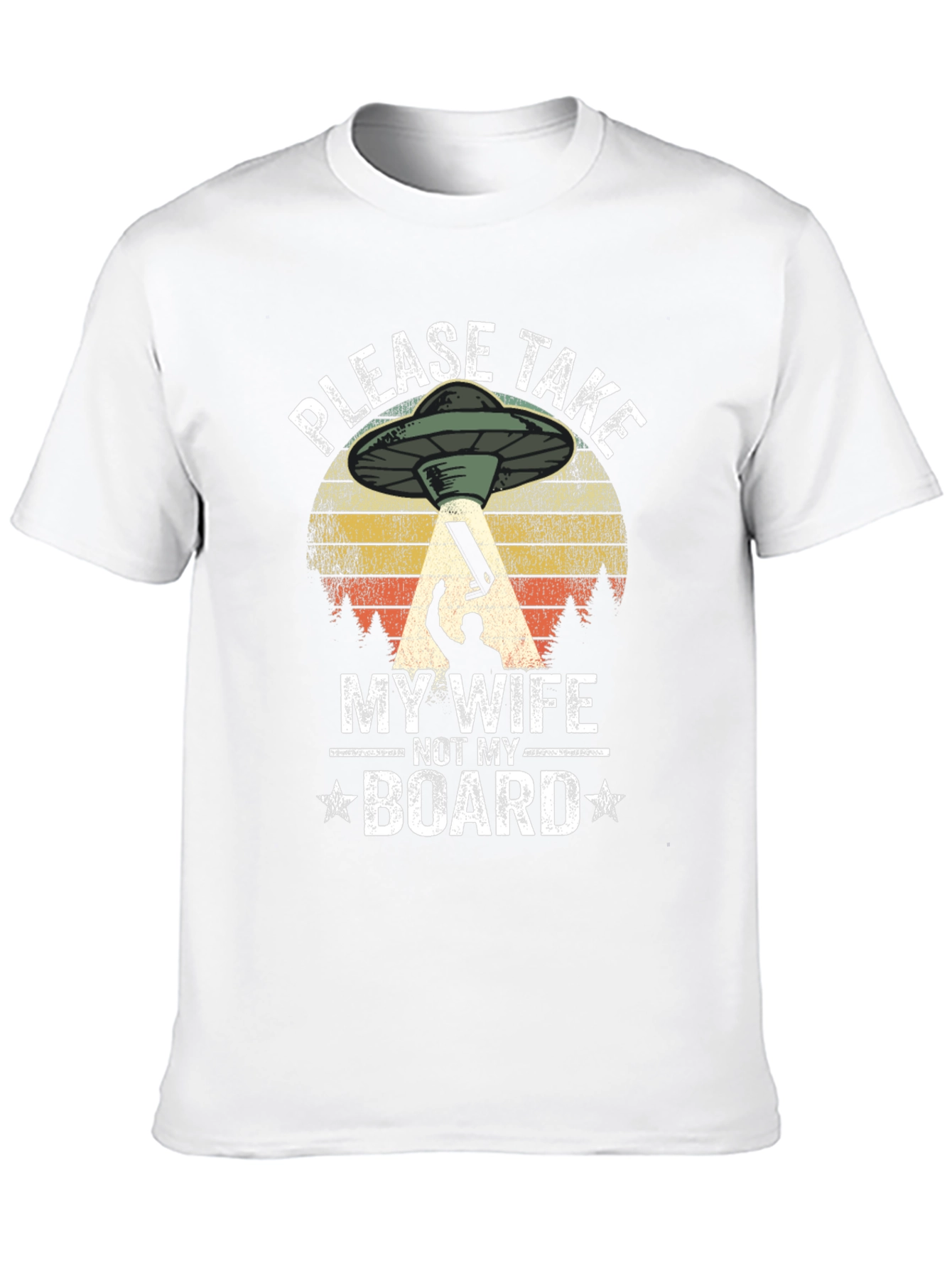 Funny Alien UFO Abduction Mens Graphic T-Shirt