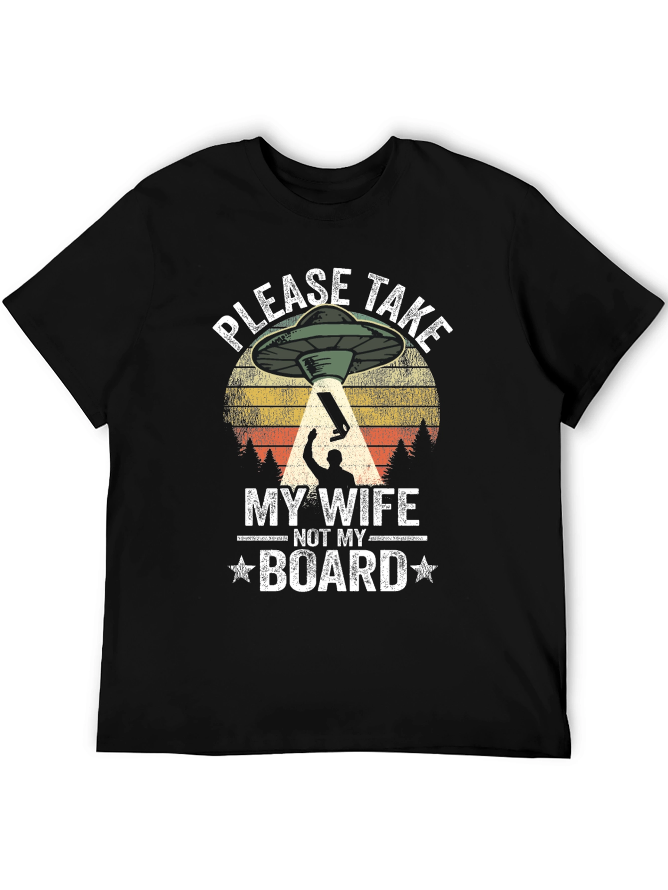 Funny Alien UFO Abduction Mens Graphic T-Shirt