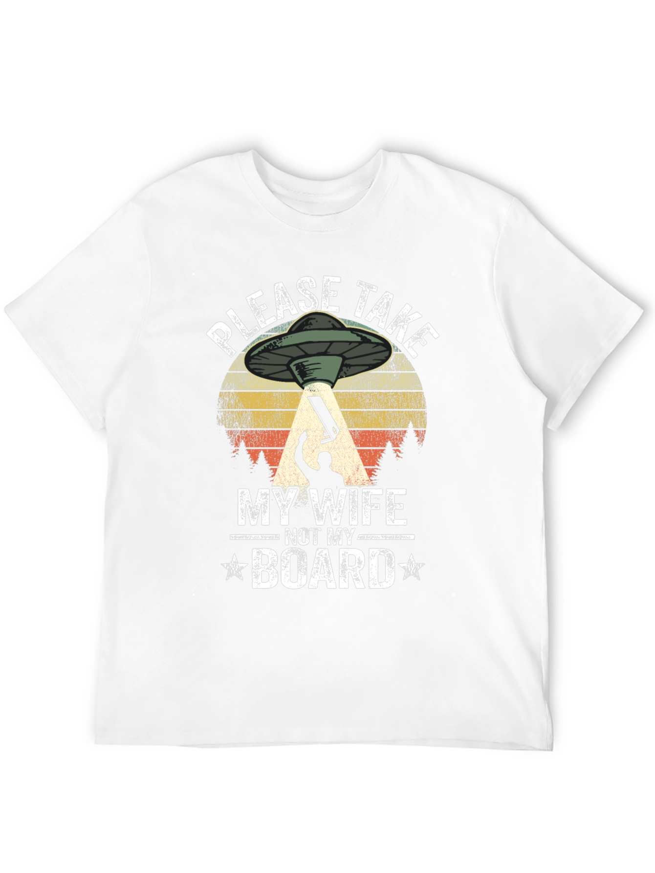 Funny Alien UFO Abduction Mens Graphic T-Shirt