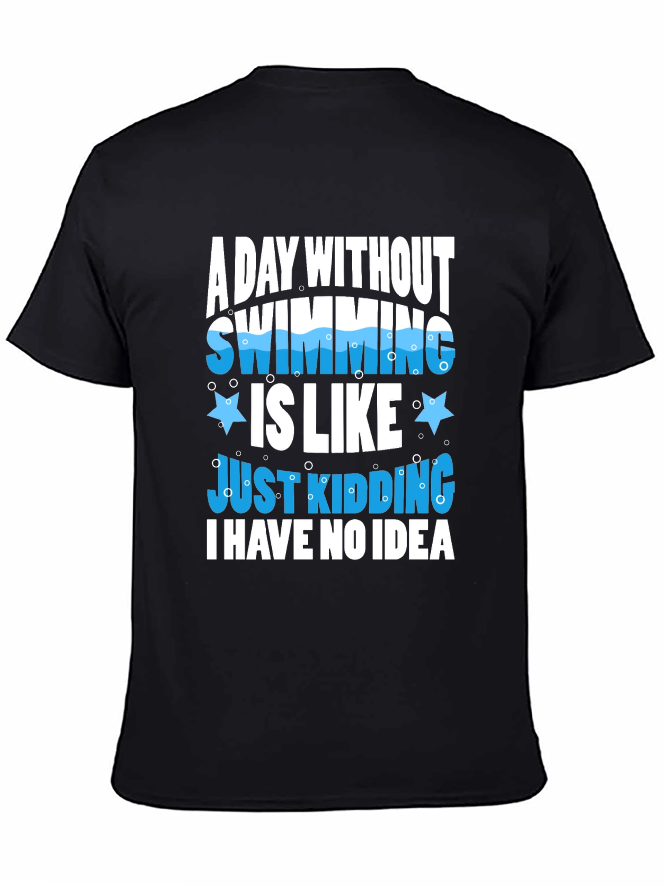 Swimming Joke Graphic Tee - Black