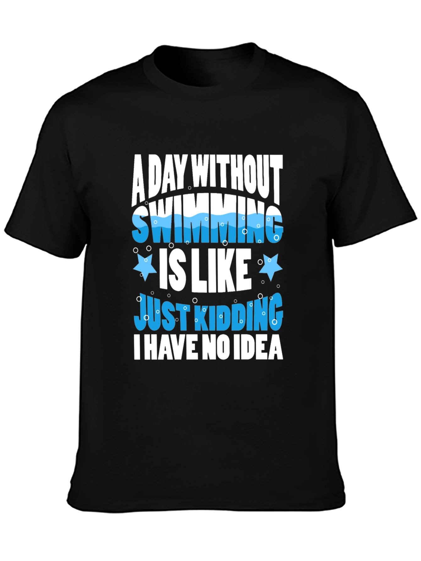 Swimming Joke Graphic Tee - Black